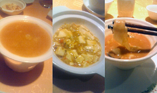 上海蟹スープ・蟹味噌麻婆豆腐・蟹味噌担々麺